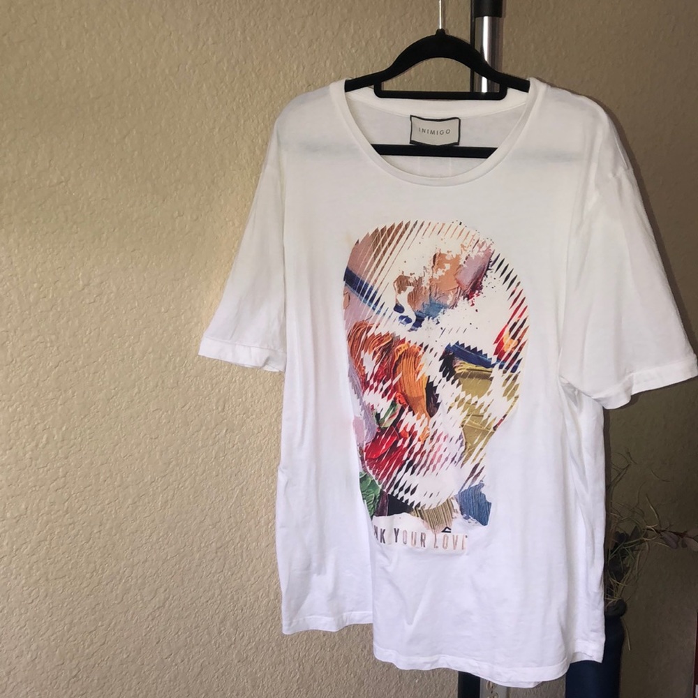 Inimigo Skull Exclusive Head Mens White Graphic Tee